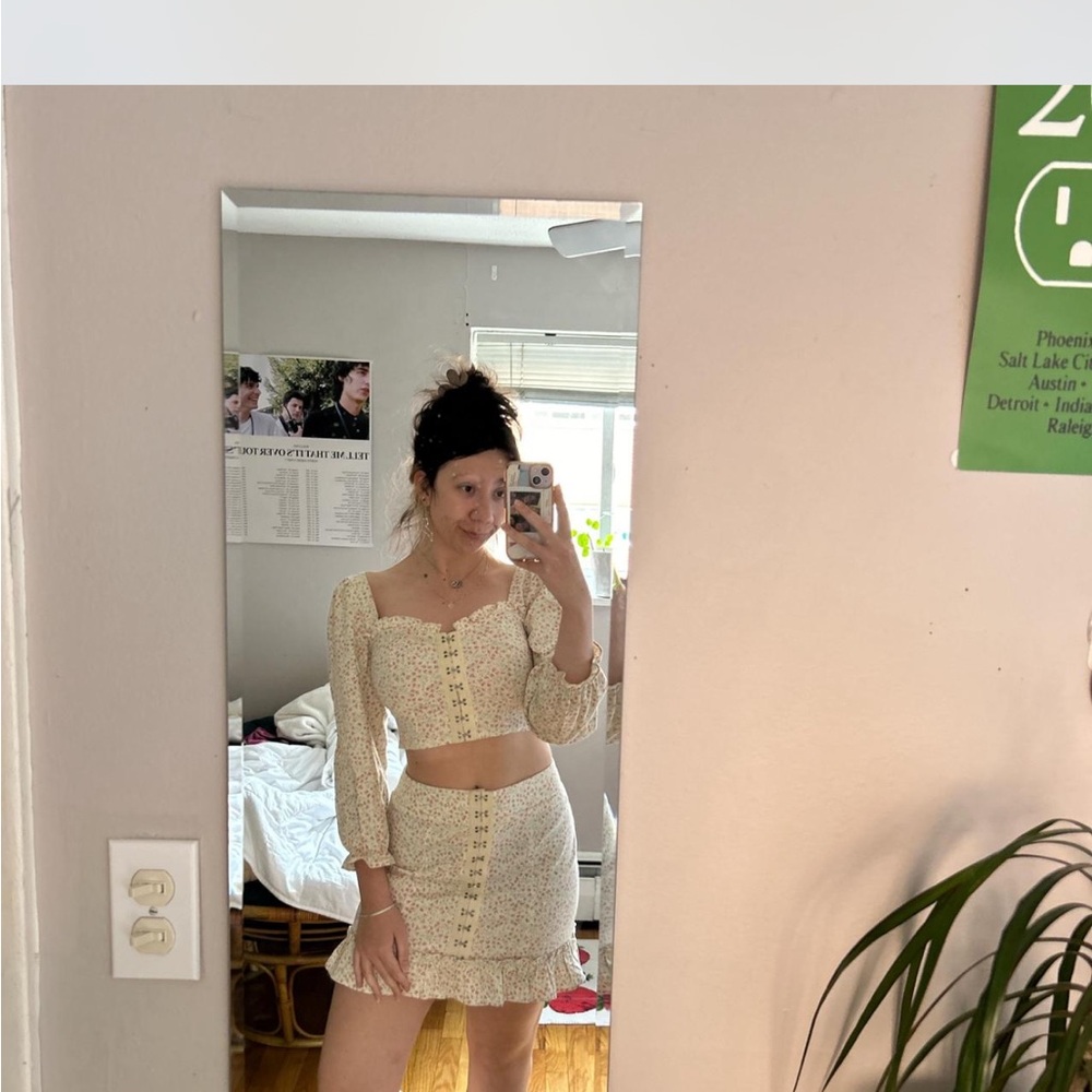 Urban Outfitters Cream Floral Dress